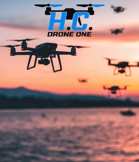 drone-swarm-sunset